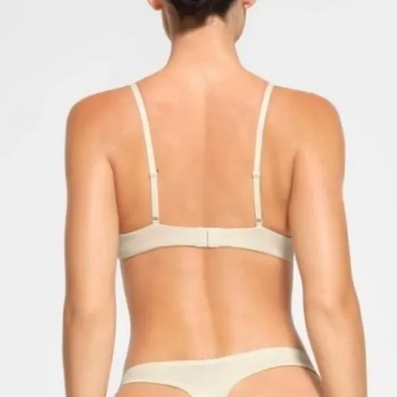 NWT SKIMS Cotton Jersey T Shirt Bra In Bone White - Picture 3 of 8